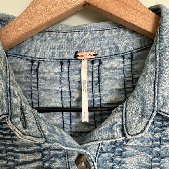 Free People Find Me Now Denim Mini Dress - Picture 4 of 5